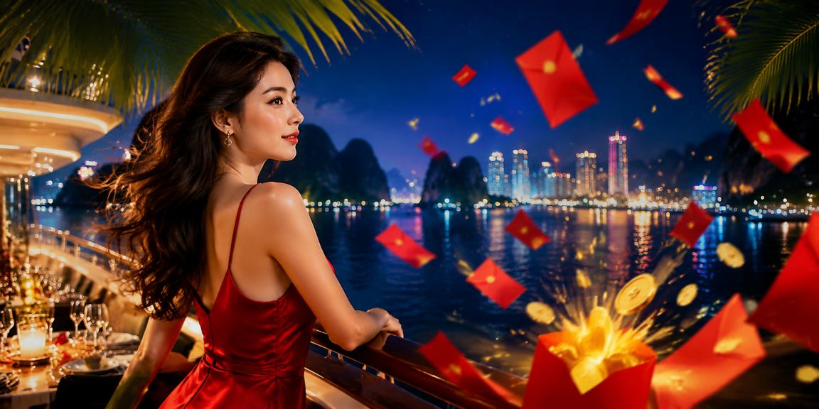 Du khách theo dõi kết quả cá cược thể thao trực tuyến với view vịnh Hạ Long